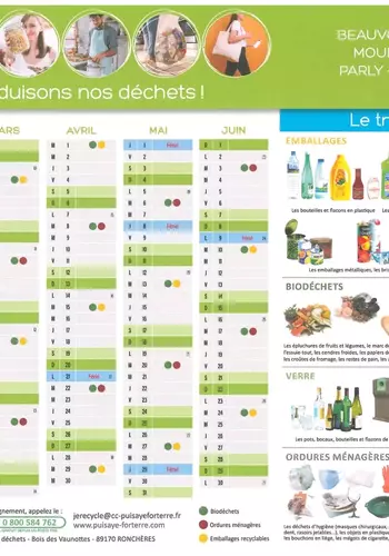 Calendrier de collecte des déchets 2025