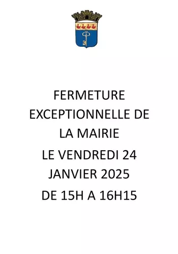 Fermeture exceptionnelle de la mairie