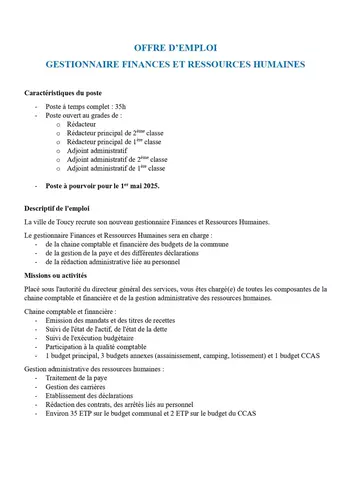 Offre d'emploi